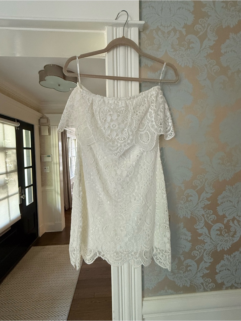 BB Dakota Ivory Strapless Lace Overlay Dress